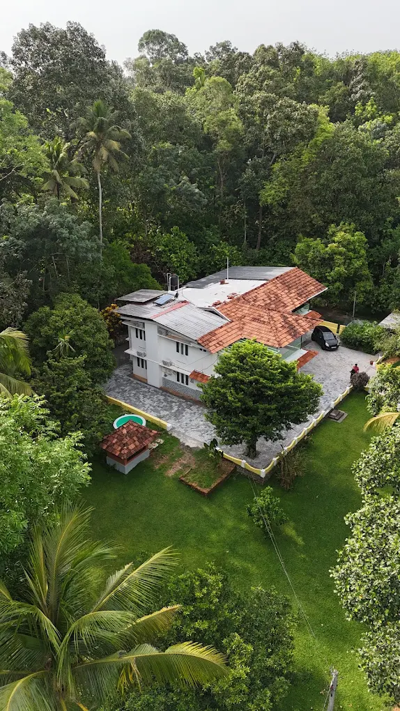 Drone view of 8-acre private property Thodupuzha