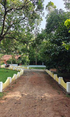 Paved walkway within the 8 acre farm